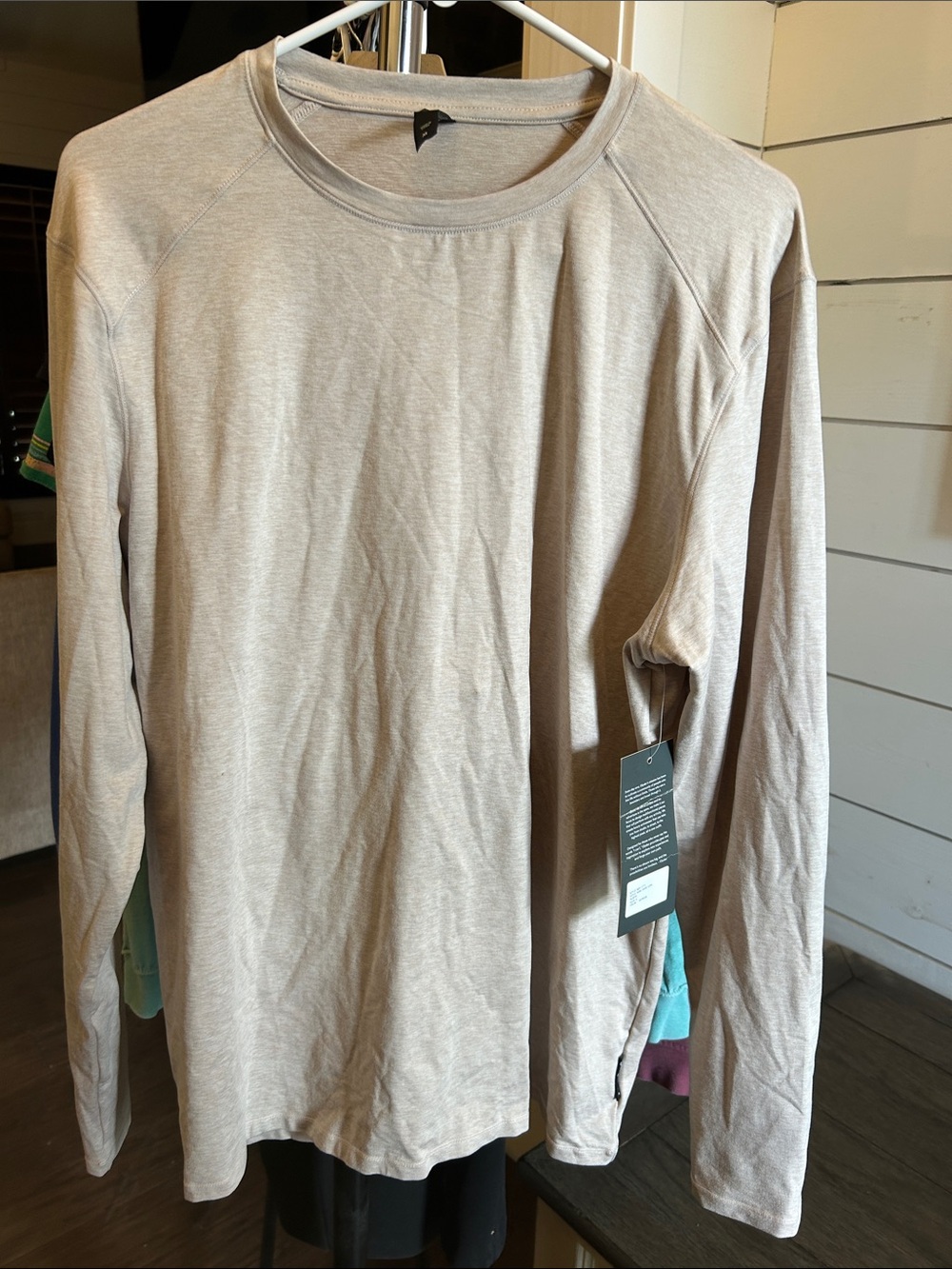 Glyder Men's Long-Sleeve Crewneck Shirt in Beige